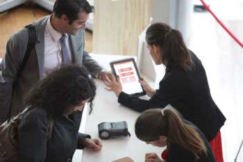 Una aplicación de Ipad con la que los asistentes podían conocer su huella de carbono